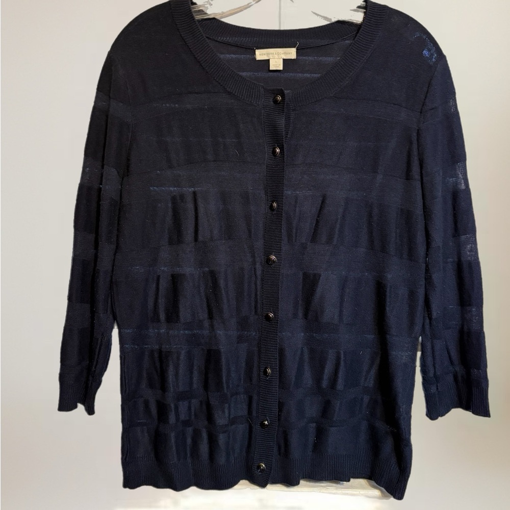 New York & Company Navy Blue Cardigan - Picture 4 of 5